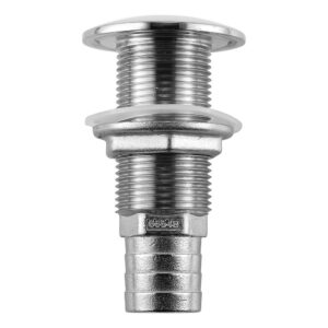 Image 1: Attwood Stainless Steel Thru-Hull Standard Straight Barbed - 1" Inner Diameter 