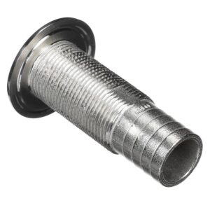 Image 1: Attwood Stainless Steel Thru-Hull Standard Straight Barbed - 1-1/8" Inner Diameter