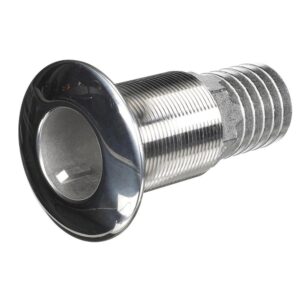 Image 1: Attwood Stainless Steel Thru-Hull Standard Straight Barbed - 1-1/2" Inner Diameter