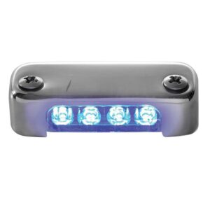 Image 1: Attwood Blue LED Micro Light w/Stainless Steel Bezel & Vertical Mount