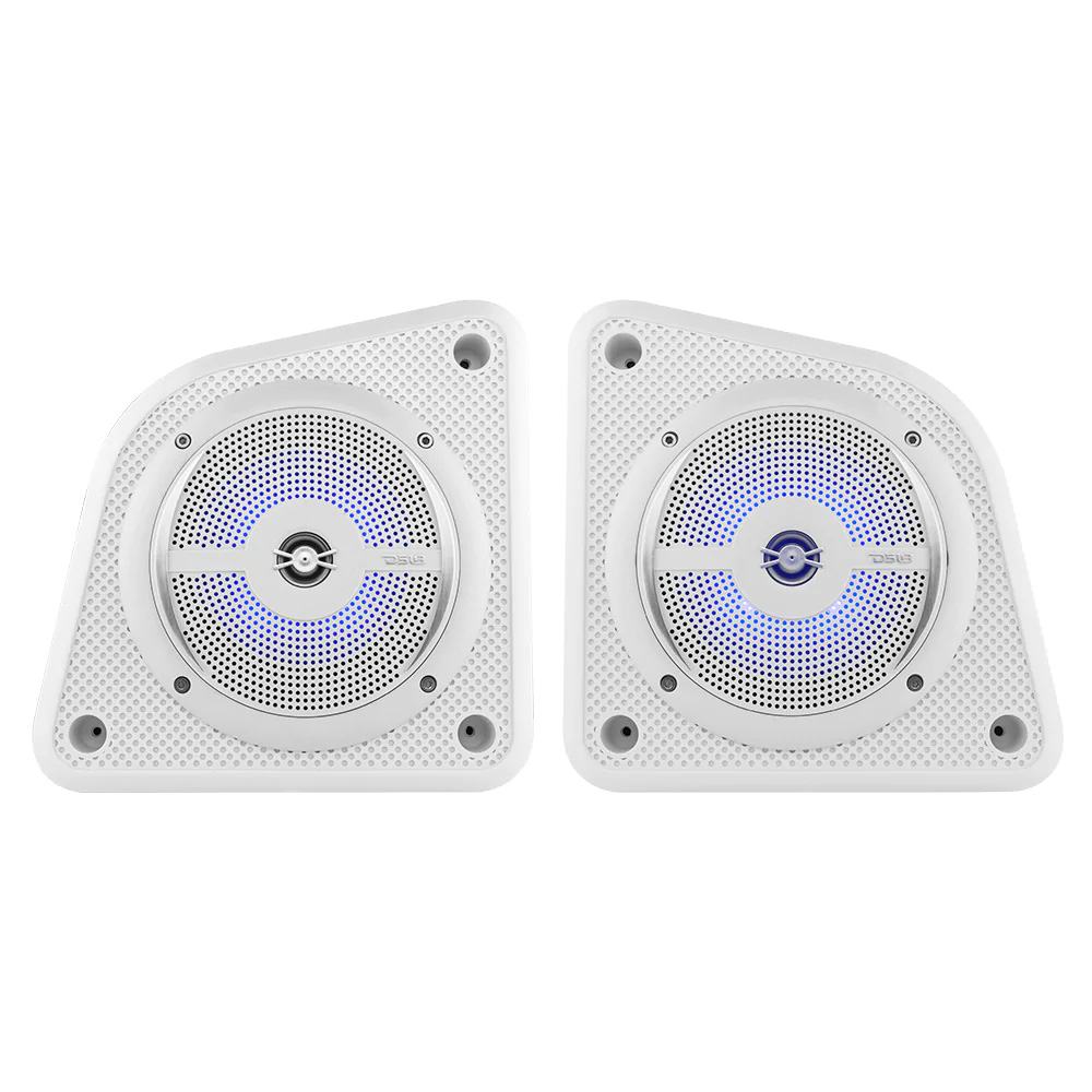 Image 3: DS18 Universal Shallow Enclosure w/100W Marine Speaker - White