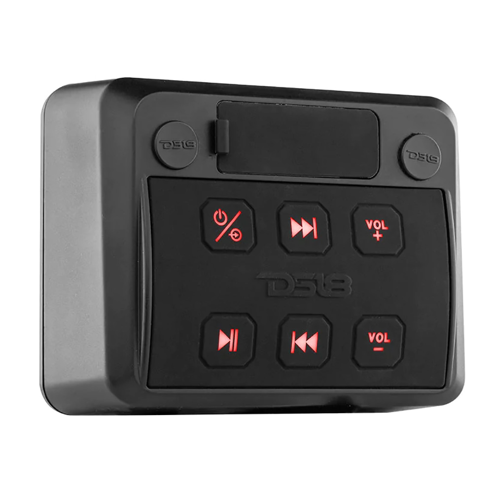 Image 2: DS18 HYDRO Square Marine Waterproof Audio Receiver w/Aux Input, Bluetooth, USB & Universal Pod