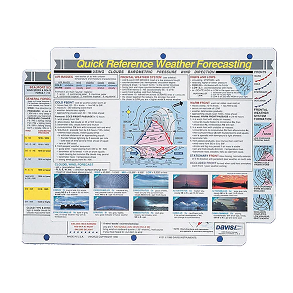 Image 1: Davis Quick Reference Weather Forecasting Card
