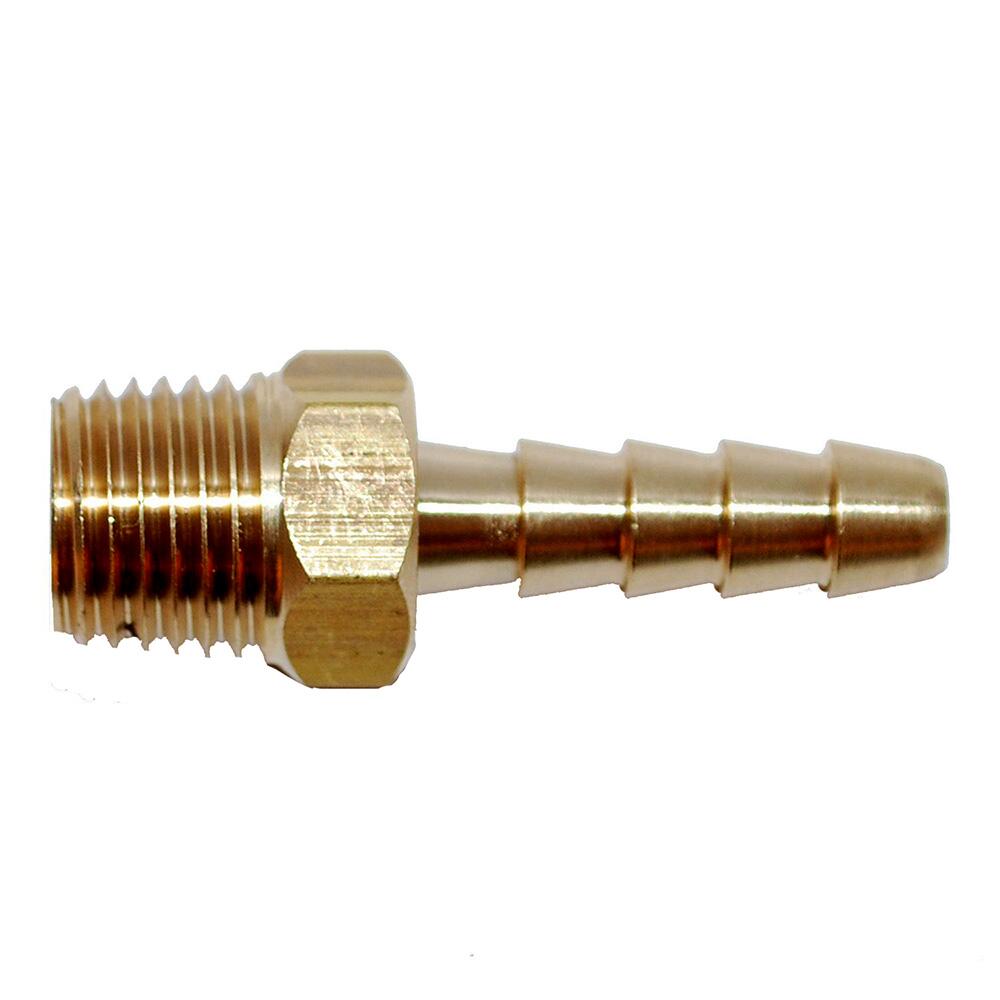 Image 1: Attwood Universal Brass Fuel Hose Fitting - 1/4" NPT x 3/8" Barb