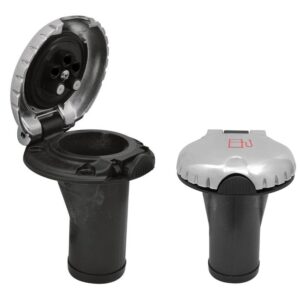 Image 1: Attwood Deck Fill f/Carbon Canister System - Straight Body & Scalloped Chrome Cap