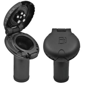 Image 1: Attwood Deck Fill f/Carbon Canister System - Angled Body & Scalloped Black Plastic Cap