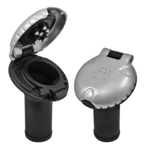 Image 1: Attwood Deck Fill f/Carbon Canister System - Angled Body & Scalloped Chrome Cap