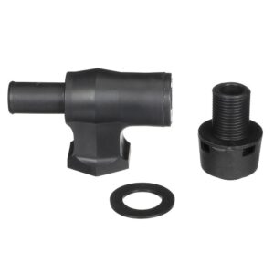 Image 1: Attwood 90° P-Trap Fuel Tank Vent - Black w/Black Vent Head