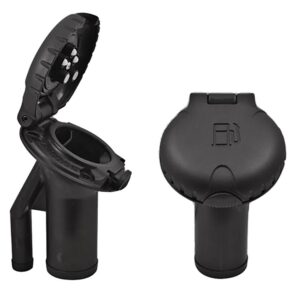 Image 1: Attwood Deck Fill f/Pressure Relief Systems - Angled Body & Scalloped Black Plastic Cap