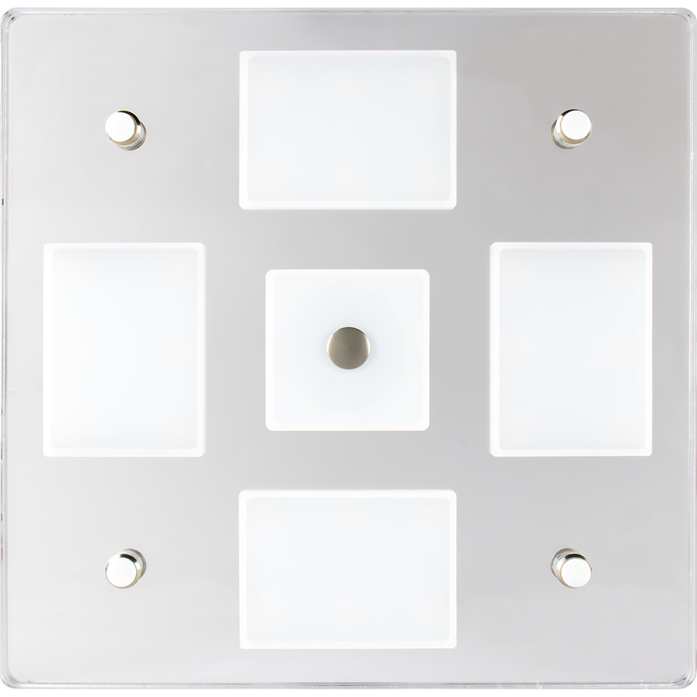 Image 2: Sea-Dog Square LED Mirror Light w/On/Off Dimmer - White & Blue
