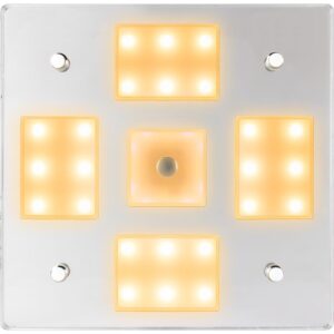Image 1: Sea-Dog Square LED Mirror Light w/On/Off Dimmer - White & Blue