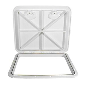 Image 1: Beckson 18x21 Rectangular Hatch - White - ASA Material Acrylonitrile Styrene Acrylate