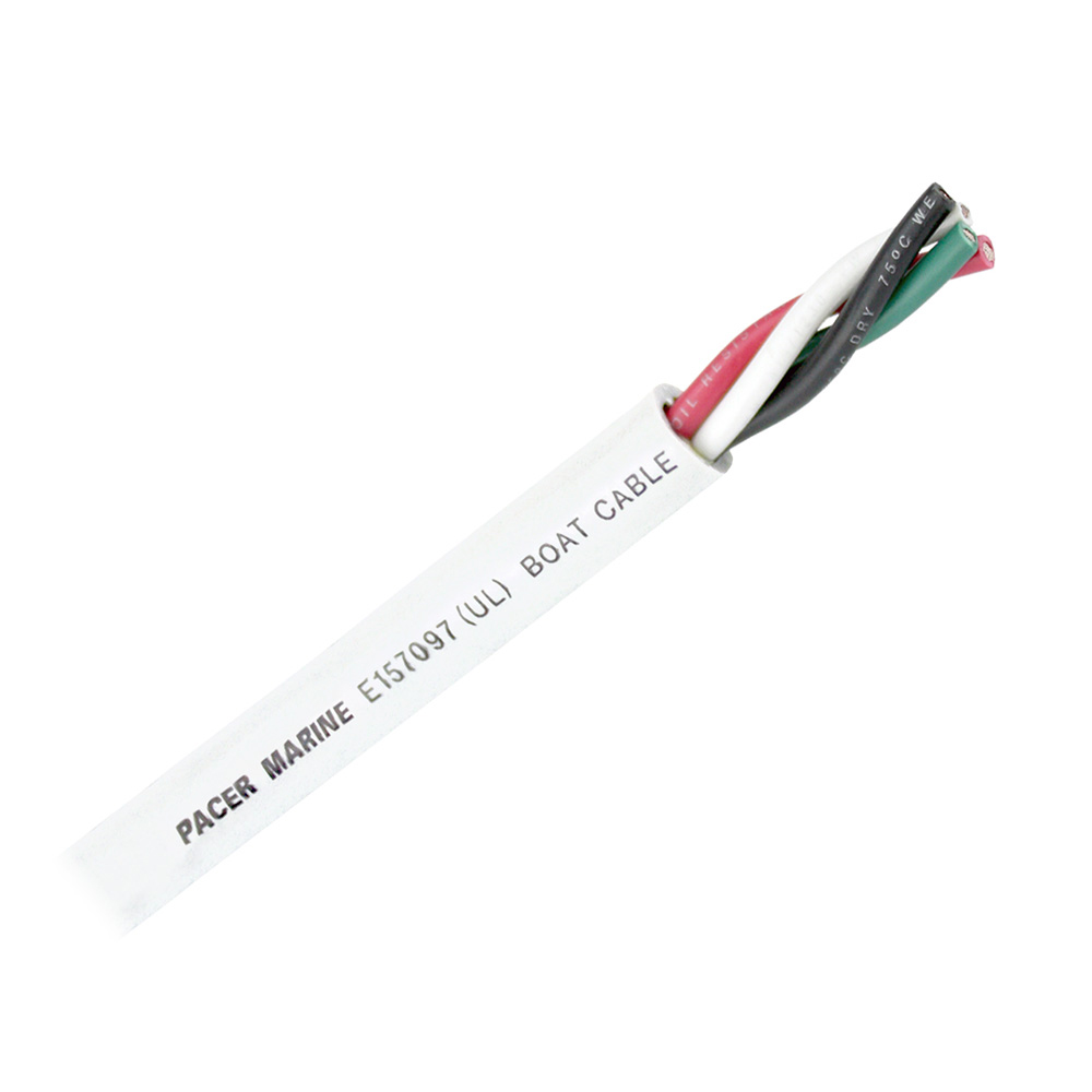 Image 1: Pacer Round 4 Conductor Cable - 250' - 16/4 AWG - Black, Green, Red & White