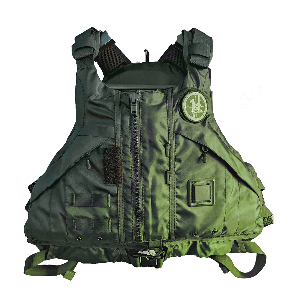 Image 1: First Watch AV-1000 Kayak Style Duty PFD - Green - XL/XXL