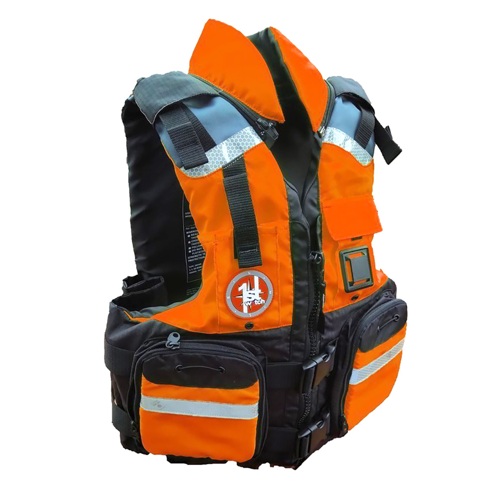 Image 1: First Watch AV-800 4 Pocket Vest Hi-Vis - Orange/Black - 2XL/3XL