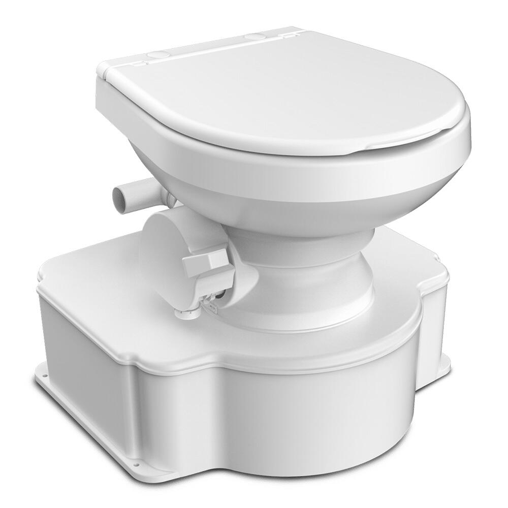 Image 1: Dometic™ White M65 Marine Gravity Toilet - Standard Seat Size w/Foot Pedal