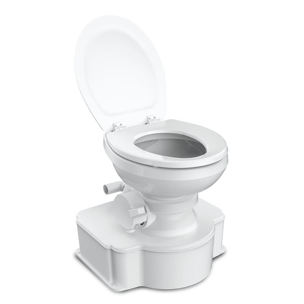 Image 2: Dometic™ White M65 Marine Gravity Toilet - Elongated Seat Size w/Foot Pedal