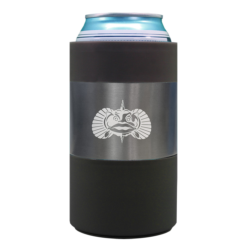 Image 1: Toadfish Non-Tipping Can Cooler + Adapter - 12oz - Graphite