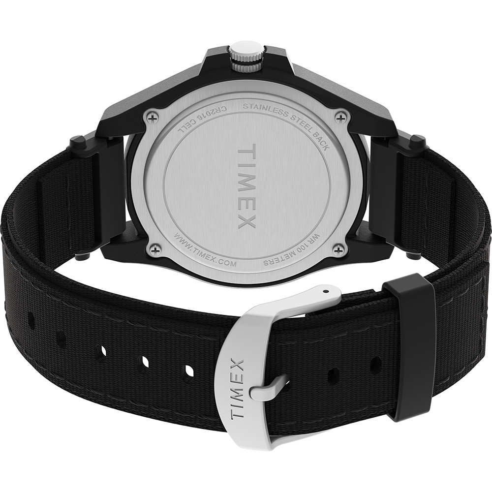 Image 4: Timex Expedition Acadia Rugged Black Resin Case - Black Dial - Black Fabric Strap