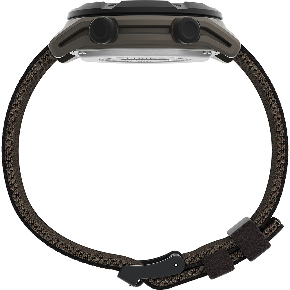 Image 2: Timex Expedition Trailblazer Activity Tracker + HR - Brown Resin Case - Brown Leather w/Brown Fabric Strap