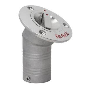 Image 1: Whitecap Gas Deck Fill w/Vent - 30 Degree Angle - Fits 1-1/2" Hose