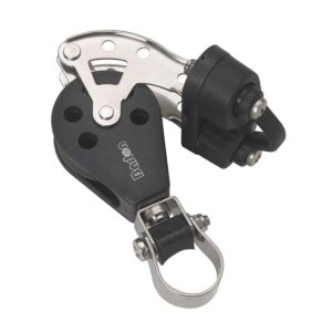 Image 1: Barton Marine Size 3 Stanchion Lead Block - Single w/Becket & Cam Cleat