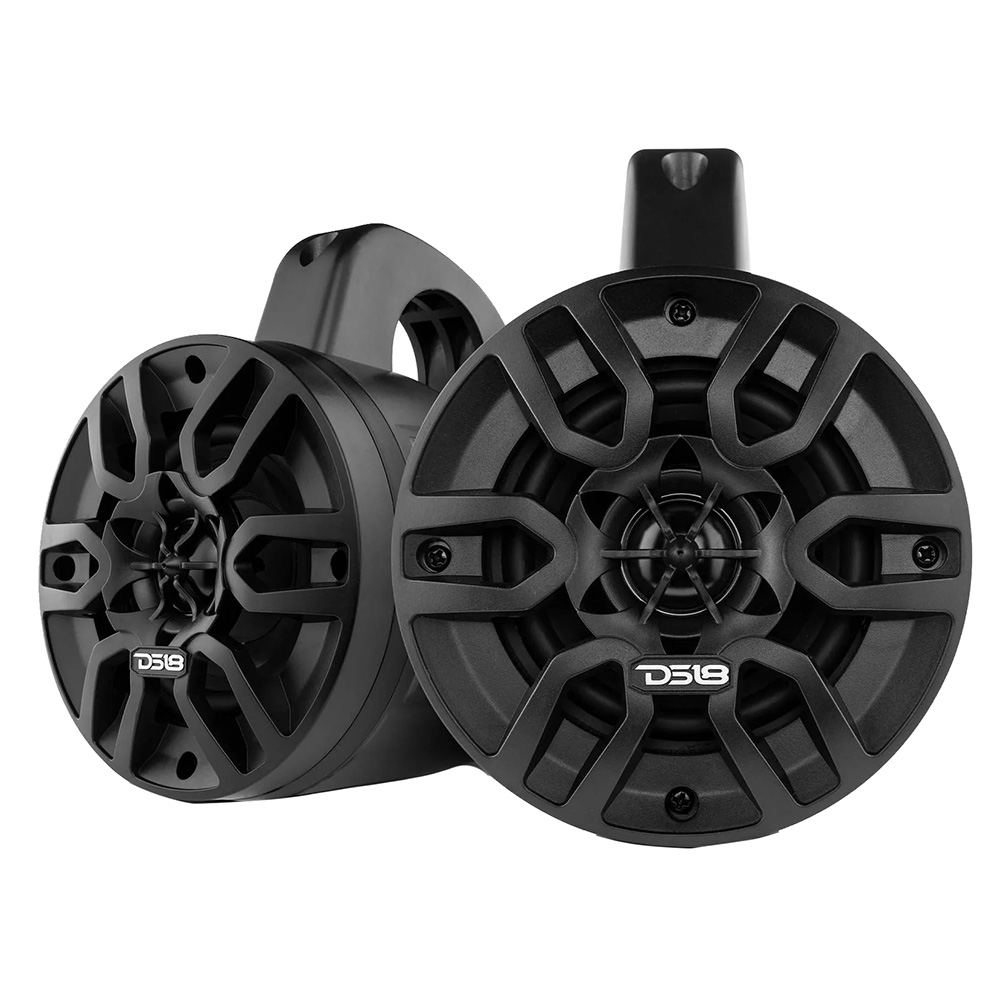 Image 1: DS18 HYDRO 4" Amplified Wakeboard Tower Speakers w/Bluetooth - Black