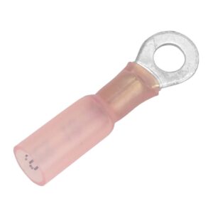 Image 1: Pacer 22-18 AWG Heat Shrink Ring Terminal - #8 Stud Size - 25 Pack