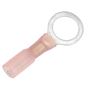 Image 1: Pacer 22-18 AWG Heat Shrink Ring Terminal - 3/8" Stud Size - 100 Pack