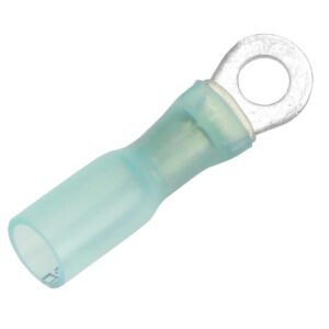 Image 1: Pacer 16-14 AWG Heat Shrink Ring Terminal - #8 Stud Size - 25 Pack