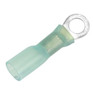 Image 1: Pacer 16-14 AWG Heat Shrink Ring Terminal - #10 Stud Size - 25 Pack