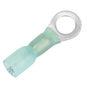 Image 1: Pacer 16-14 AWG Heat Shrink Ring Terminal - 1/4" Stud Size - 25 Pack
