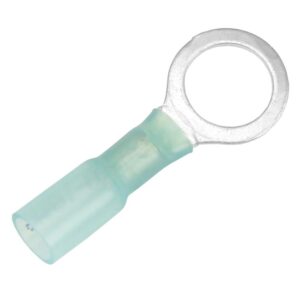 Image 1: Pacer 16-14 AWG Heat Shrink Ring Terminal - 3/8" Stud Size - 25 Pack