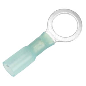Image 1: Pacer 16-14 AWG Heat Shrink Ring Terminal - 3/8" Stud Size - 100 Pack