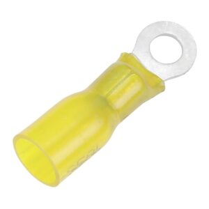 Image 1: Pacer 12-10 AWG Heat Shrink Ring Terminal - #8 Stud Size - 25 Pack