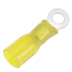 Image 1: Pacer 12-10 AWG Heat Shrink Ring Terminal - #8 Stud Size - 100 Pack