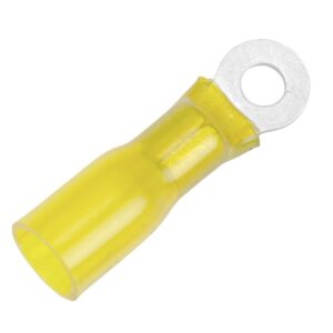 Image 1: Pacer 12-10 AWG Heat Shrink Ring Terminal - #10 Stud Size - 100 Pack
