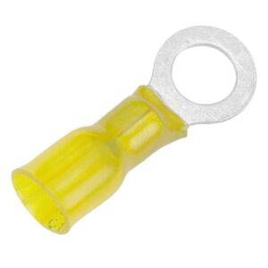 Image 1: Pacer 12-10 AWG Heat Shrink Ring Terminal - 5/16" Stud Size - 100 Pack
