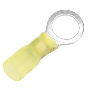 Image 1: Pacer 12-10 AWG Heat Shrink Ring Terminal - 3/8" Stud Size - 25 Pack