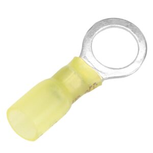 Image 1: Pacer 12-10 AWG Heat Shrink Ring Terminal - 3/8" Stud Size - 100 Pack