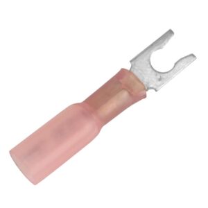 Image 1: Pacer 22-18 AWG Heat Shrink Spade Terminal - #8 Stud Size - 25 Pack