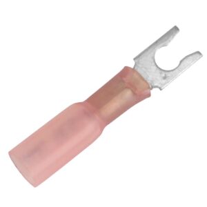 Image 1: Pacer 22-18 AWG Heat Shrink Spade Terminal - #8 Stud Size - 100 Pack