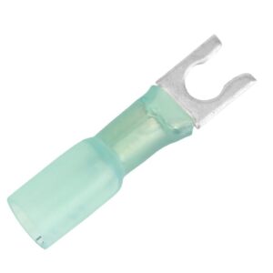 Image 1: Pacer 16-14 AWG Heat Shrink Spade Terminal - #8 Stud Size - 25 Pack