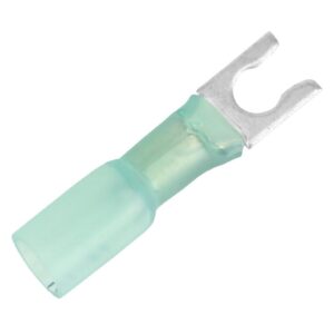 Image 1: Pacer 16-14 AWG Heat Shrink Spade Terminal - #8 Stud Size - 100 Pack