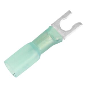Image 1: Pacer 16-14 AWG Heat Shrink Spade Terminal - #10 Stud Size - 25 Pack