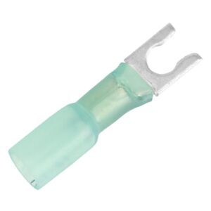 Image 1: Pacer 16-14 AWG Heat Shrink Spade Terminal - #10 Stud Size - 100 Pack