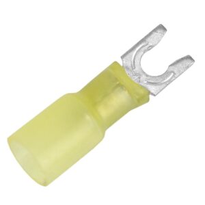 Image 1: Pacer 12-10 AWG Heat Shrink Spade Terminal - #8 Stud Size - 3 Pack