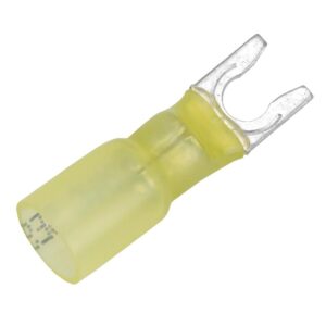 Image 1: Pacer 12-10 AWG Heat Shrink Spade Terminal - #10 Stud Size - 3 Pack