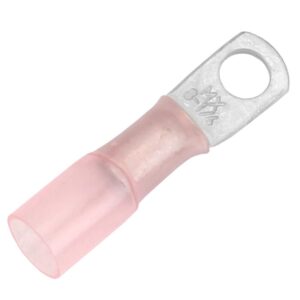 Image 1: Pacer 8 AWG Heat Shrink Ring Terminal - 1/4" Stud Size - 25 Pack