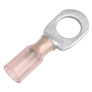 Image 1: Pacer 8 AWG Heat Shrink Ring Terminal - 1/2" Stud Size - 25 Pack